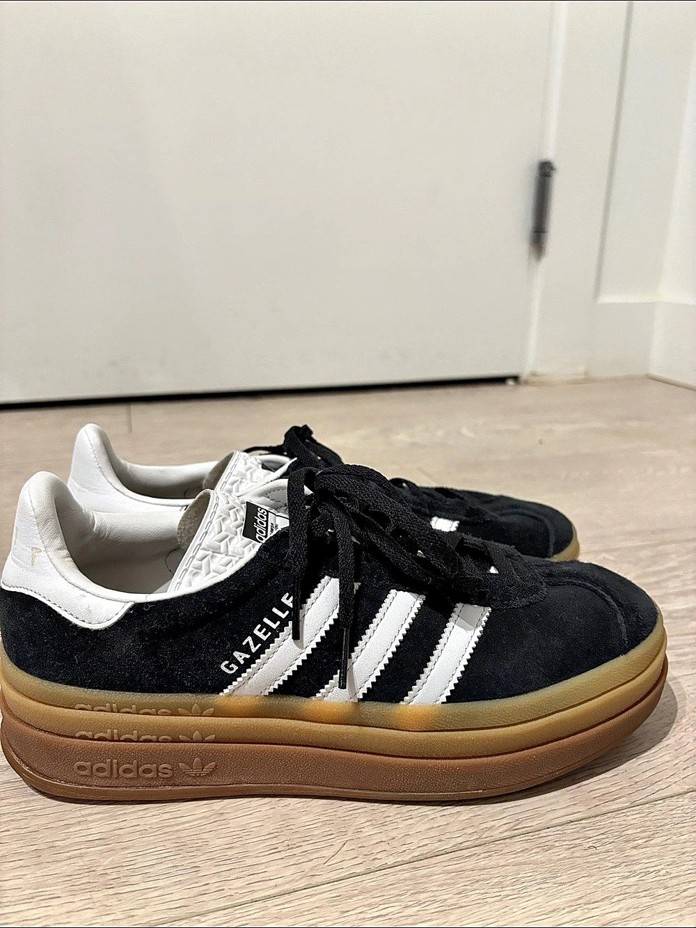 adidas Gazelle Bold Black & White US 7.5 Sneakers